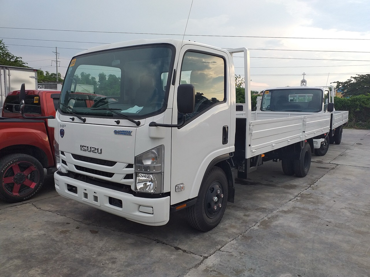 Flatbed cargo truck loaded for delivery